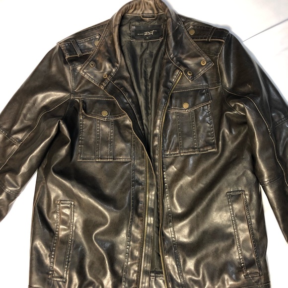 Rivet dark brown leather jacket (medium) - Picture 2 of 8
